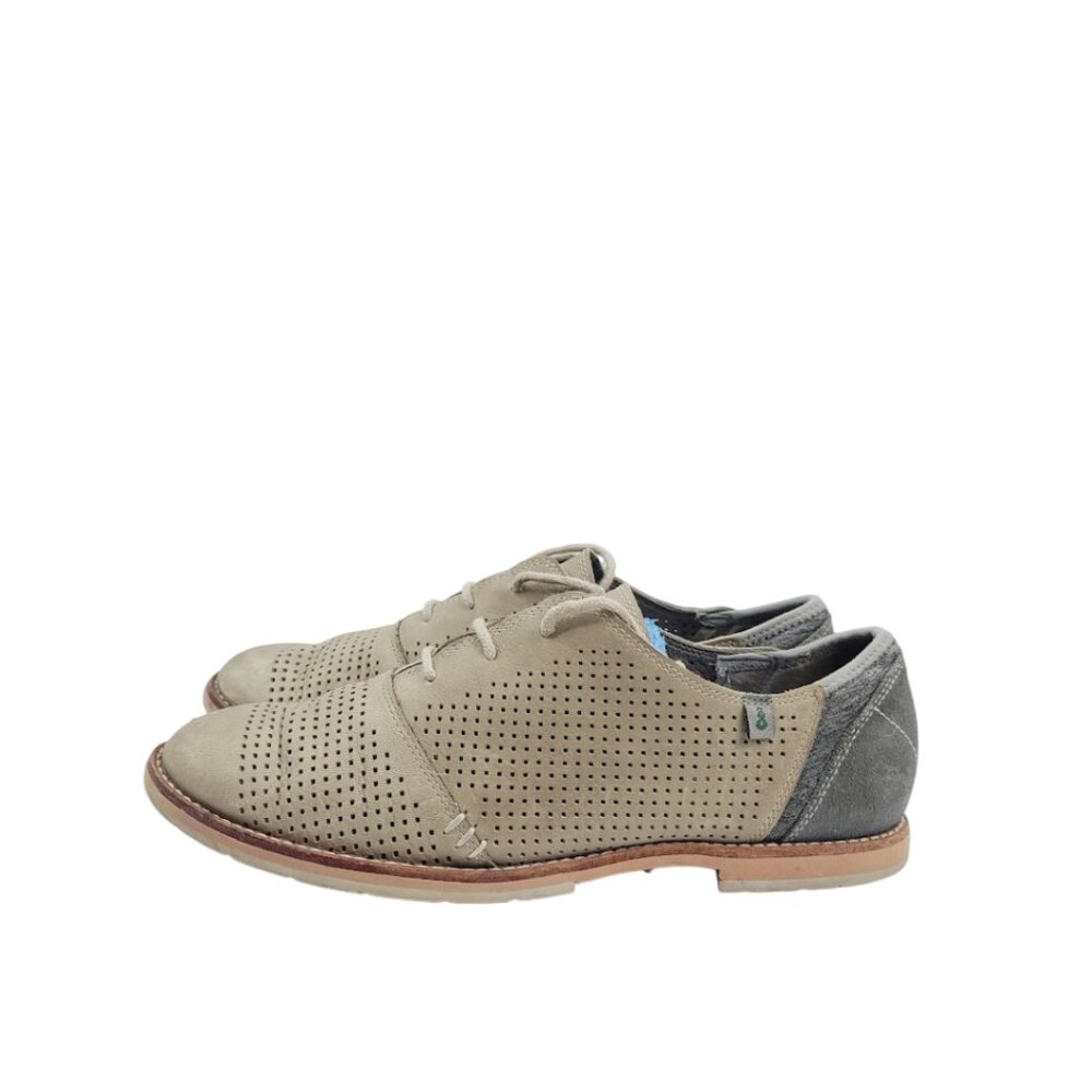 Ahnu‎ Women's Tan Emery Leather Perforated Oxford Loafer Shoes Size 8.5